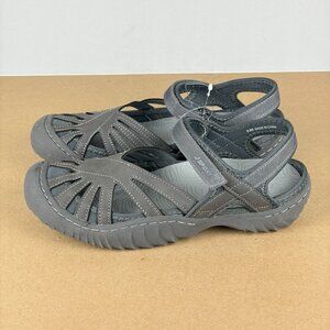 Jambu Poppy Sport Sandals Womens 8.5 Gray Hook and Loop Comfort Casual